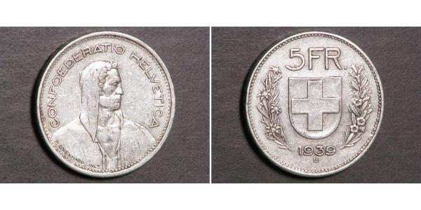 5 Франк Швейцария Серебро 