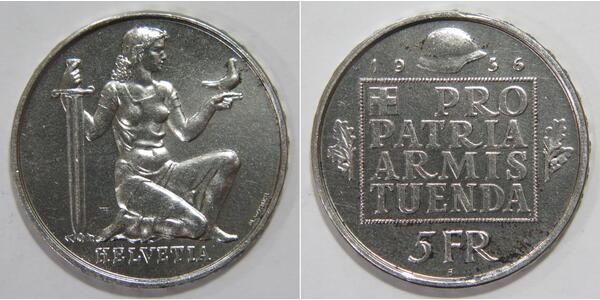 5 Франк Швейцария Серебро 