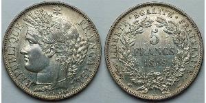 5 Франк French Second Republic (1848-1852) Срібло 