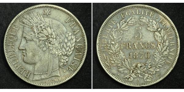 5 Франк French Second Republic (1848-1852) Срібло 