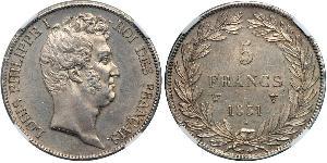 5 Франк July Monarchy (1830-1848) Срібло Луі-Філіп I (1773 -1850)