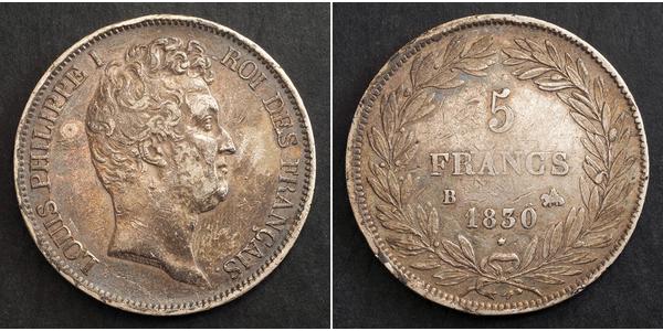 5 Франк July Monarchy (1830-1848) Срібло Луі-Філіп I (1773 -1850)