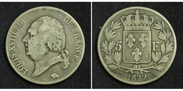 5 Франк Kingdom of France (1815-1830) Срібло 