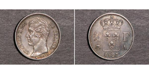 5 Франк Kingdom of France (1815-1830) Срібло Карл X король Франції (1757-1836)