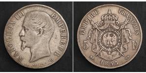 5 Франк Second French Empire (1852-1870) Срібло Наполеон ІІІ Бонапарт (1808-1873)