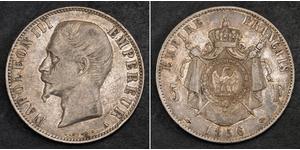 5 Франк Second French Empire (1852-1870) Срібло Наполеон ІІІ Бонапарт (1808-1873)