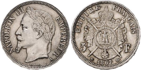 5 Франк Second French Empire (1852-1870) Срібло Наполеон ІІІ Бонапарт (1808-1873)