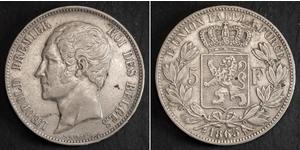 5 Франк Бельгія Срібло Leopold I of Belgium (1790-1865)