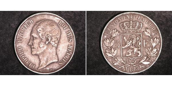 5 Франк Бельгія Срібло Leopold I of Belgium (1790-1865)