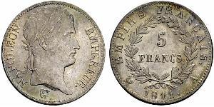 5 Франк Перша Французька імперія (1804-1814) Срібло Наполеон I Бонапарт(1769 - 1821)