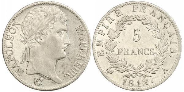 5 Франк Перша Французька імперія (1804-1814) Срібло Наполеон I Бонапарт(1769 - 1821)
