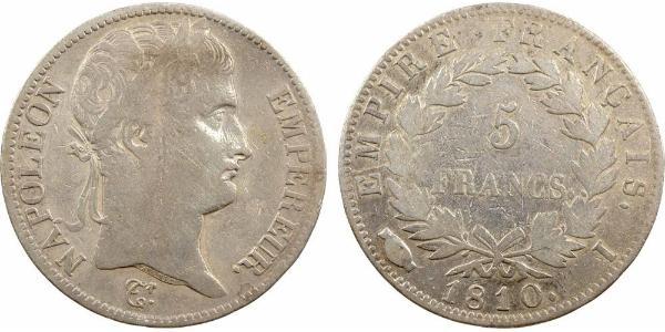 5 Франк Перша Французька імперія (1804-1814) Срібло Наполеон I Бонапарт(1769 - 1821)