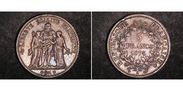 5 Франк Третя французька республіка (1870-1940)  Срібло 
