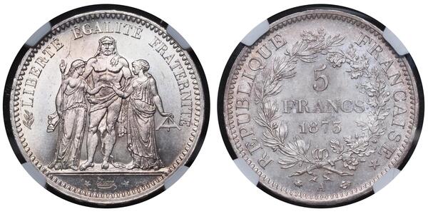 5 Франк Третя французька республіка (1870-1940)  Срібло 