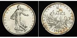 5 Франк Франція / French Fifth Republic (1958 - ) Срібло 