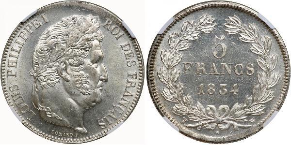 5 Франк Франція / July Monarchy (1830-1848) Срібло Луі-Філіп I (1773 -1850)