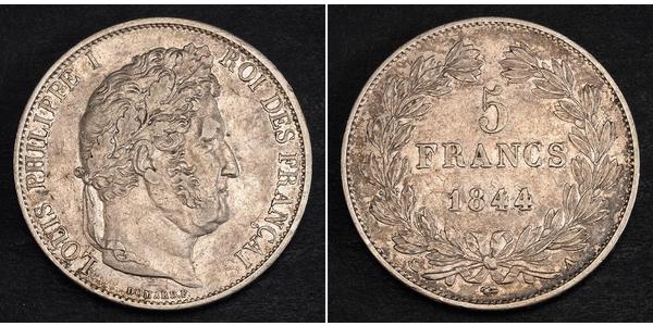 5 Франк Франція / July Monarchy (1830-1848) Срібло Луі-Філіп I (1773 -1850)