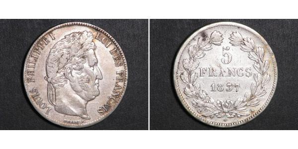 5 Франк Франція / July Monarchy (1830-1848) Срібло Луі-Філіп I (1773 -1850)