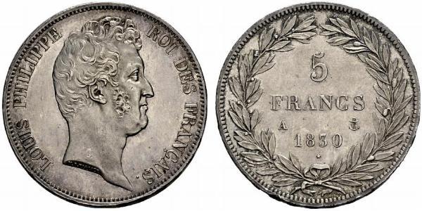 5 Франк Франція / July Monarchy (1830-1848) Срібло Луі-Філіп I (1773 -1850)