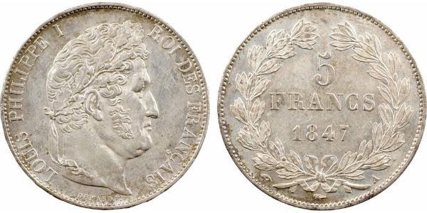5 Франк Франція / July Monarchy (1830-1848) Срібло Луі-Філіп I (1773 -1850)