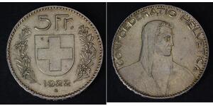 5 Франк Швейцарія Срібло 
