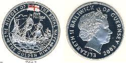5 Pound Guernsey Plata 