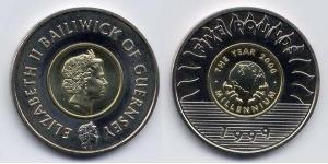 5 Фунт Гернсі Біметал Єлизавета II (1926-2022)