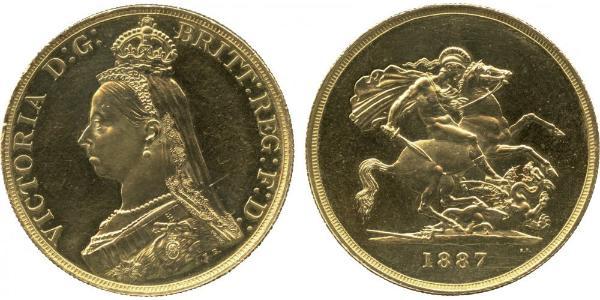 5 Фунт Британская империя (1497 - 1949) / Соединённое королевство Великобритании и Ирландии (1801-1922) Золото Виктория (1819 - 1901)