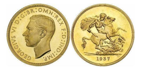 5 Фунт Великобритания (1922-) Золото Георг VI (1895-1952)
