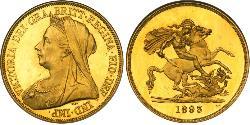 5 Фунт Соединённое королевство Великобритании и Ирландии (1801-1922) Золото Виктория (1819 - 1901)