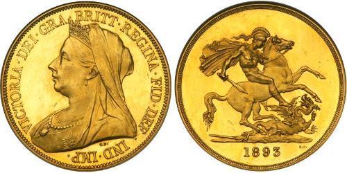 5 Фунт Соединённое королевство Великобритании и Ирландии (1801-1922) Золото Виктория (1819 - 1901)