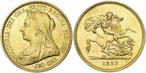 5 Фунт Соединённое королевство Великобритании и Ирландии (1801-1922) Золото Виктория (1819 - 1901)