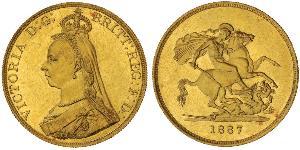 5 Фунт Сполучене королівство Великобританії та Ірландії (1801-1922) / Британська імперія (1497 - 1949) Золото Вікторія (1819 - 1901)