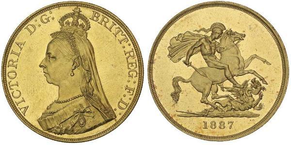 5 Фунт Сполучене королівство Великобританії та Ірландії (1801-1922) / Британська імперія (1497 - 1949) Золото Вікторія (1819 - 1901)