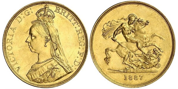 5 Фунт Сполучене королівство Великобританії та Ірландії (1801-1922) / Британська імперія (1497 - 1949) Золото Вікторія (1819 - 1901)