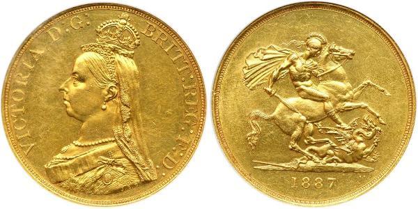 5 Фунт Сполучене королівство Великобританії та Ірландії (1801-1922) / Британська імперія (1497 - 1949) Золото Вікторія (1819 - 1901)