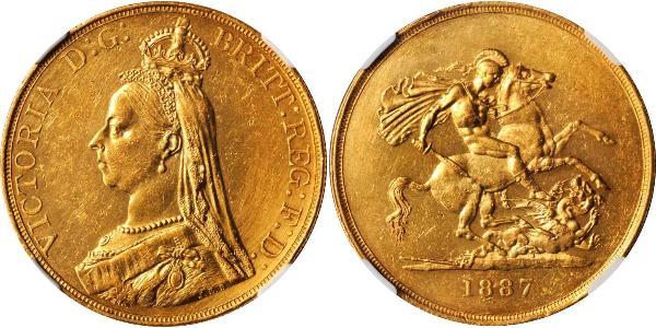 5 Фунт Сполучене королівство Великобританії та Ірландії (1801-1922) / Британська імперія (1497 - 1949) Золото Вікторія (1819 - 1901)