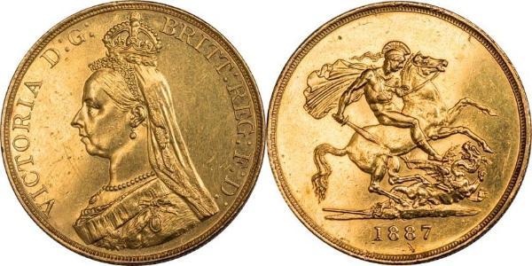 5 Фунт Сполучене королівство Великобританії та Ірландії (1801-1922) / Британська імперія (1497 - 1949) Золото Вікторія (1819 - 1901)
