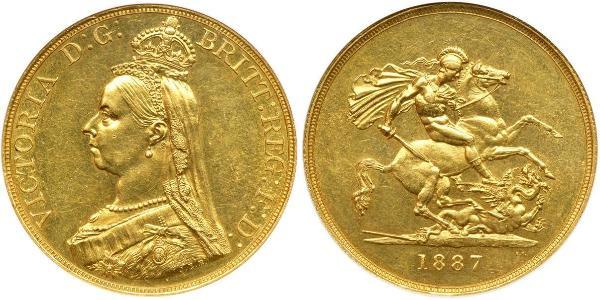 5 Фунт Сполучене королівство Великобританії та Ірландії (1801-1922) / Британська імперія (1497 - 1949) Золото Вікторія (1819 - 1901)