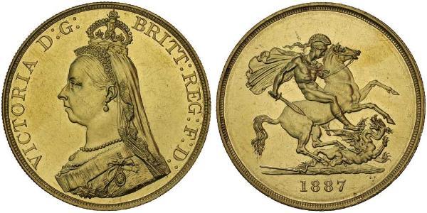 5 Фунт Сполучене королівство Великобританії та Ірландії (1801-1922) / Британська імперія (1497 - 1949) Золото Вікторія (1819 - 1901)
