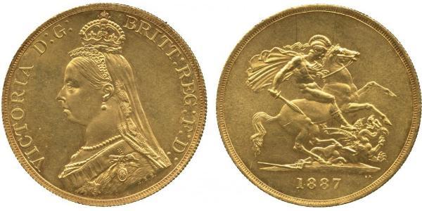 5 Фунт Сполучене королівство Великобританії та Ірландії (1801-1922) / Британська імперія (1497 - 1949) Золото Вікторія (1819 - 1901)