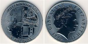 5 Фунт Гибралтар Серебро Елизавета II (1926-2022)
