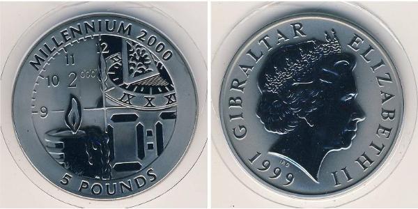 5 Фунт Гібралтар Срібло Єлизавета II (1926-2022)