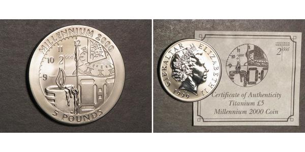 5 Фунт Гібралтар Срібло Єлизавета II (1926-2022)