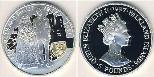 5 Фунт Фолклендські острови Срібло Єлизавета II (1926-2022)