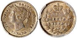 5 Cent Canadá Plata Victoria (1819 - 1901)