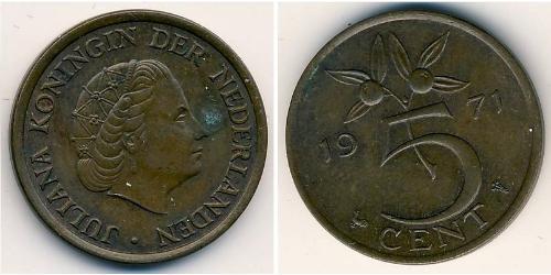 5 Цент Королівство Нідерланди (1815 - ) Бронза 