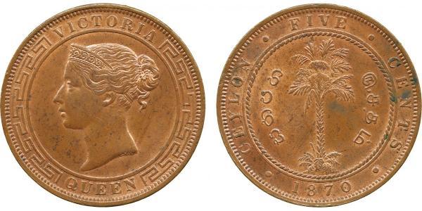 5 Цент Шрі Ланка/Цейлон Мідь Вікторія (1819 - 1901)