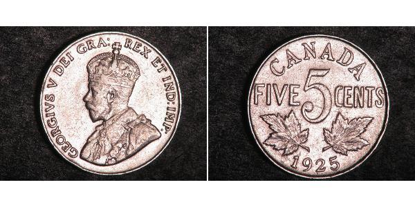 5 Цент Канада Никель Георг V (1865-1936)