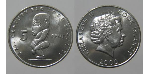 5 Цент Острова Кука Никель/Медь Елизавета II (1926-2022)